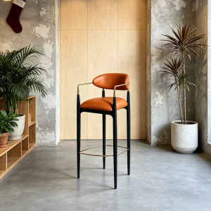 Style Chairs Bar Bistro Dining Chairs Upholstered Bar Stools with Armrests Custom Colors Available