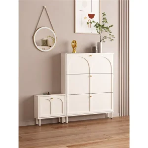 Style Ultra thin Tipping Shoe Cabinet Household Door Simple Modern Entrance Rear Small Apartment Rack 17