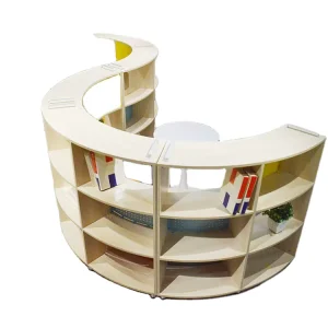 Stylish Book Shelf Wooden Bookcase Modern Design Custom School Library Bookcase Furniture