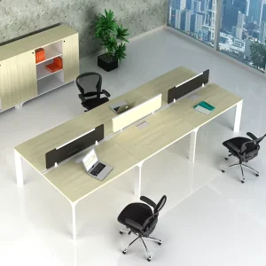 Stylish Modern Metal Desk Bookcase Combination Standing Office Furniture Workstation 6 People Can Customized