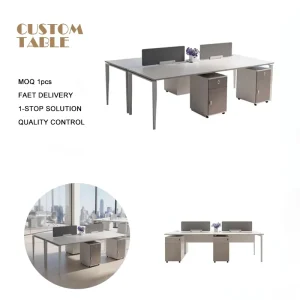 Stylish Modern Open Space Free Combination Office Furniture With Side Cabinet Staff WorkStation Laptop Desk Wooden Computer Desk