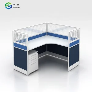 Stylish Office Furniture Partition Aluminium Workstation L Shaped Cubicle Desk