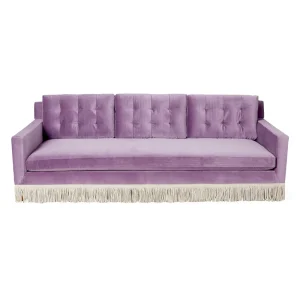 Stylish Tufted Velvet Sofa Bullion Fringe Living Room Furniture Luxury Office Reception Sofa Couch for Small Spaces