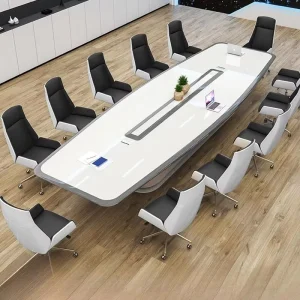 Stylish White Large Conference Table Modern Simple Multi Person Meeting Desk Training Room Office Furniture