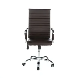 Stylish Xipi Cowhide Leather Office Chair Comfortable Padded Seat Swivel Movement for Professional Workspace Desk