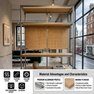 Supermarket Shopping Mall Multi-Layer Metal Display Racks Minimalist Collection Display Cabinet Furniture for Brand Showroom