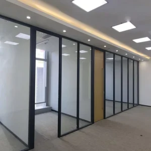 Supplier Temporary Double glazed Tempered Glass Office Partition Wall Ultra clear Full High Glass Room Separation Wall