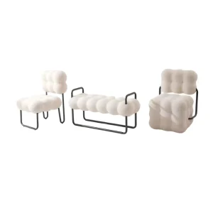 Supply Ergonomic Cozy Padded Seat with Back Metal Legs Leisure Chair for Waiting Chair