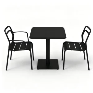 Support Bulk Order Custom Aluminum Outside Patio Furniture Outdoor Garden Square Table and Chairs Set for Bar Bistro Balcony