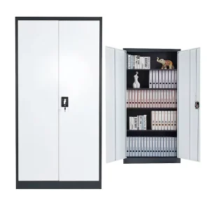 Swing 2 Door Modern Foldable Steel Filing Cabinet Office Furniture with Large Capacity Storage for School Gym Use