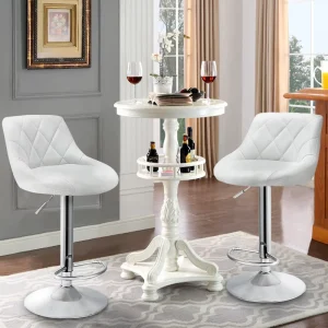 Swivel Adjustable Bar Chairs for Kitchen Island High Back Bar Stools for Breakfast Counter Modern High Chair Restaurant Bistro