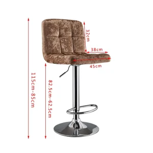Swivel Adjustable Bar Chairs for Kitchen Island High Back Bar Stools for Breakfast Counter Modern High Chair Restaurant Bistro