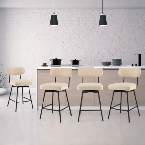 Swivel Bar Stools Bar Chairs with Padded Seat and Footrest for Kitchen Island Bar Counter