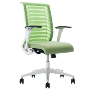 Swivel Conference Training Chair Mesh Back Upholstered Office Chair with 3D Adjustable Armrest for Waiting Room
