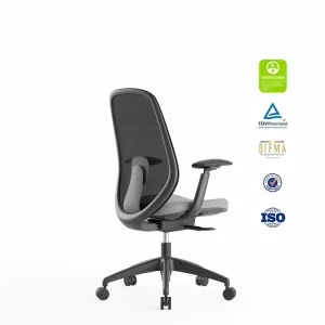 Swivel Office Task Chair Cadeiras Fabric Aluminum Plastic Modern Cross Back Chairs Handle China Small Black