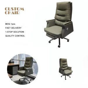 Swivel Premium Leather Executive Office Chair Ergonomic Back Support Massage Adjustable Height Comfortable Seating Sturdy Office