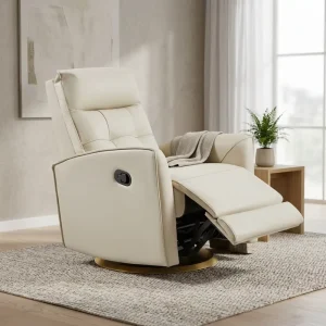 Swivel Recliner Sofa Single Seater Compact for Office White Sofa Set Furniture