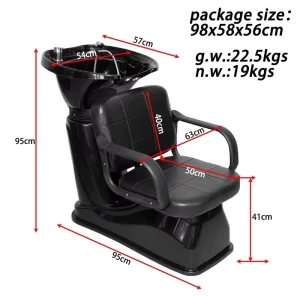 Synthetic Leather Commercial Salon Furniture Shampoo Chair & Bed for Bathroom and Workshop Use