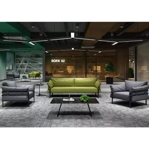 Synthetic Leather Modern Corner Sofa Set for Villa Mall Living Room Three Sofa Luxury Commercial Use