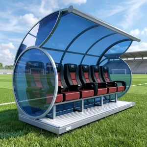 TBX C Single Row Luxury Soccer Substitute Bench Outdoor Player Rest Shelter UV Resistant Football Team Dugout Foldable Vandal
