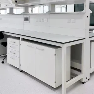 TL 1 7 H Frame Modern Lab Bench with Suspension Cabinet Commercial Grade Laboratory Furniture