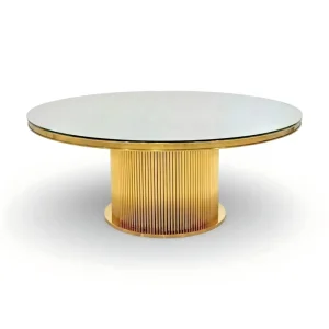 Table De Banquet Mariage Modern Glass Mirrored Dining Round Tables for Weddings
