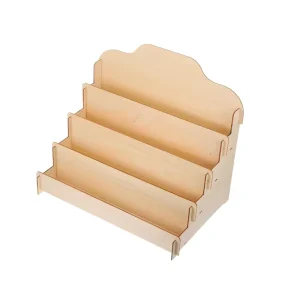 Table Storage Rack for Greeting Cards and Postcards Wooden Display Stand Layered Wood Holder