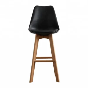 Tabouret De bar Ergonomic Cushion Modern Classic Beech Wood Legs Plastic Leather Bar Stool