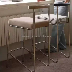 Taburete Barhocker Modern Minimalist Bar Stools Ergonomic Stainless Steel Counter Stools for Kitchen Island Home Dining Room