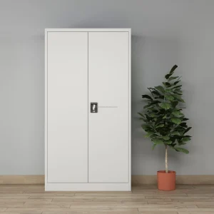 Tall Double Door Modern Office Storage Cabinet 3 Point Lock Space saving Design Adjustable Layers for Home Office Hospital Use