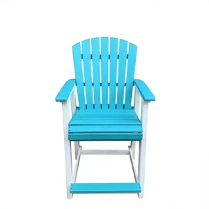 Tall Modern Adirondack Chair with Footrest Heavy Duty HDPE Weatherproof Outdoor Dining Seating for Balcony and Garden