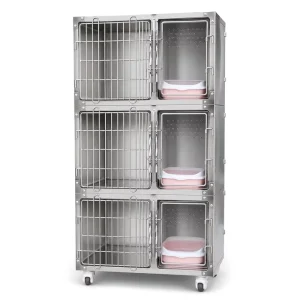 Tall Stainless Steel Cat Cage Cabinet for Animal Hospital Cat Ward