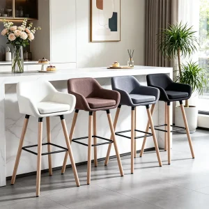 Tall Table Restaurant Furniture Iron Luxury High Modern bar Chair Stool Counter Chairs for Kitchen bar Stools