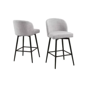 Tapered Legs Bar Stool Non Slip Pads Vintage Contoured Backrest Square Footrest Fixed Height for Kitchen Pub Counter Lounge