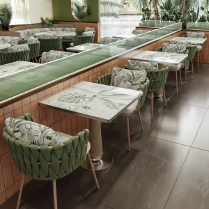 Tea restaurant Nordic Design Braided rope Marble Top Custom Designer Collection Light Luxury High End Restaurant Music Bistro