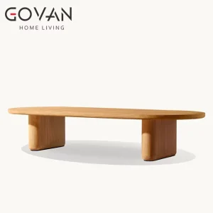 Teak Collection Outdoor Rectangular Coffee Table with UV Resistant & Waterproof Finish for Luxury Hotels and Living Rooms
