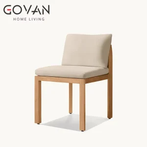 Teak Comfortable Waterproof Outdoor Dining Side Chair for Garden Villa Hotel Use
