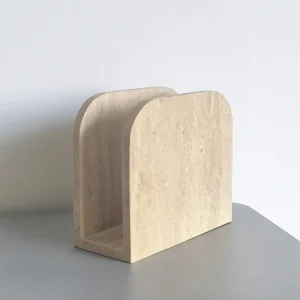 Telazzo Modern Durable Natural Travertine Napkin Fixture Napkin Extraction Box Cave Stone Magazine Rack Magazine Newspaper