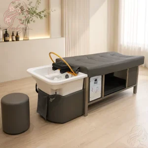 Thai Lay Down Shampoo Bed Modern PU Leather Massage Hair Wash Steamer Chair for Beauty Salon