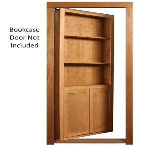 Thailand Modern Oak Wood Secret Hidden Swing Door Cabinet Bookshelf Finished Interior Design Villa Apartment Hall Bedroom Hotel
