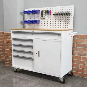 The Laboratory Heavy Duty Tool Vehicle Features a Mobile Workshop Maintenance Tool Cabinet with a Solid Wood Workbench