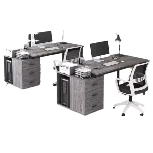 The Staff Office Desk Features a Minimalist Style, a Retractable, Adjustable, and Multifunctional Table