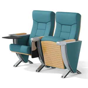 Theater Church Auditorium Chairs with Retractable Writing Board School Theater Furniture Fabric Leather Options