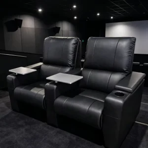 Theater Furniture Home Cinema VIP Recliners Genuine Leather Sofas Auditorium Seats with Writing Tablets