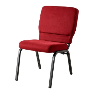 Theater Furniture Stackable Metal Church Chairs Fabric Padded Conference Chair with Embroidery Logo
