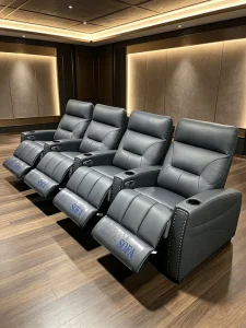Theatre Recliner Sofa Set Furniture Power Recliner Chairs with Cupholder USB Charge for Villa Basement Living Room