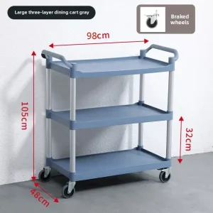 Thick Food Collection Cart Bowl Restaurant Commercial Hand pushed Food Side Hotel Table Removal Trolley