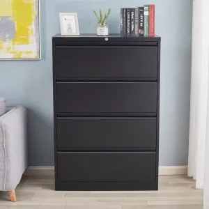 Thickened Fireproof Office Hanging File Cabinet with Lock A4FC Steel Document Storage Cabinet Three Four Drawers for Office Use