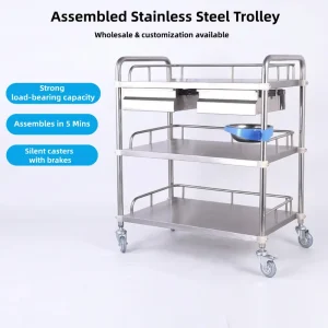 Thickened Stainless Steel Treatment Cart Medical Trolley Series Disassemblable Mobile Trolley Instrument Beauty Cart Hospital