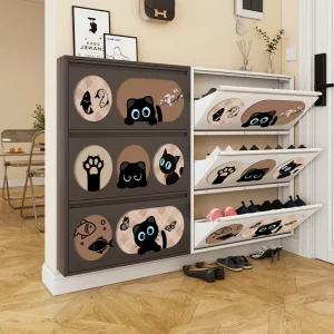 Thickened Steel Multi-layer Printed Shoe Cabinet Household Doorway Storage Solution Odorless Large Capacity Shoe Racks